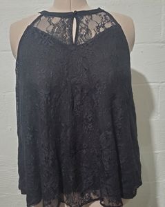 TORRID Size 1 Black Lace Halter Top